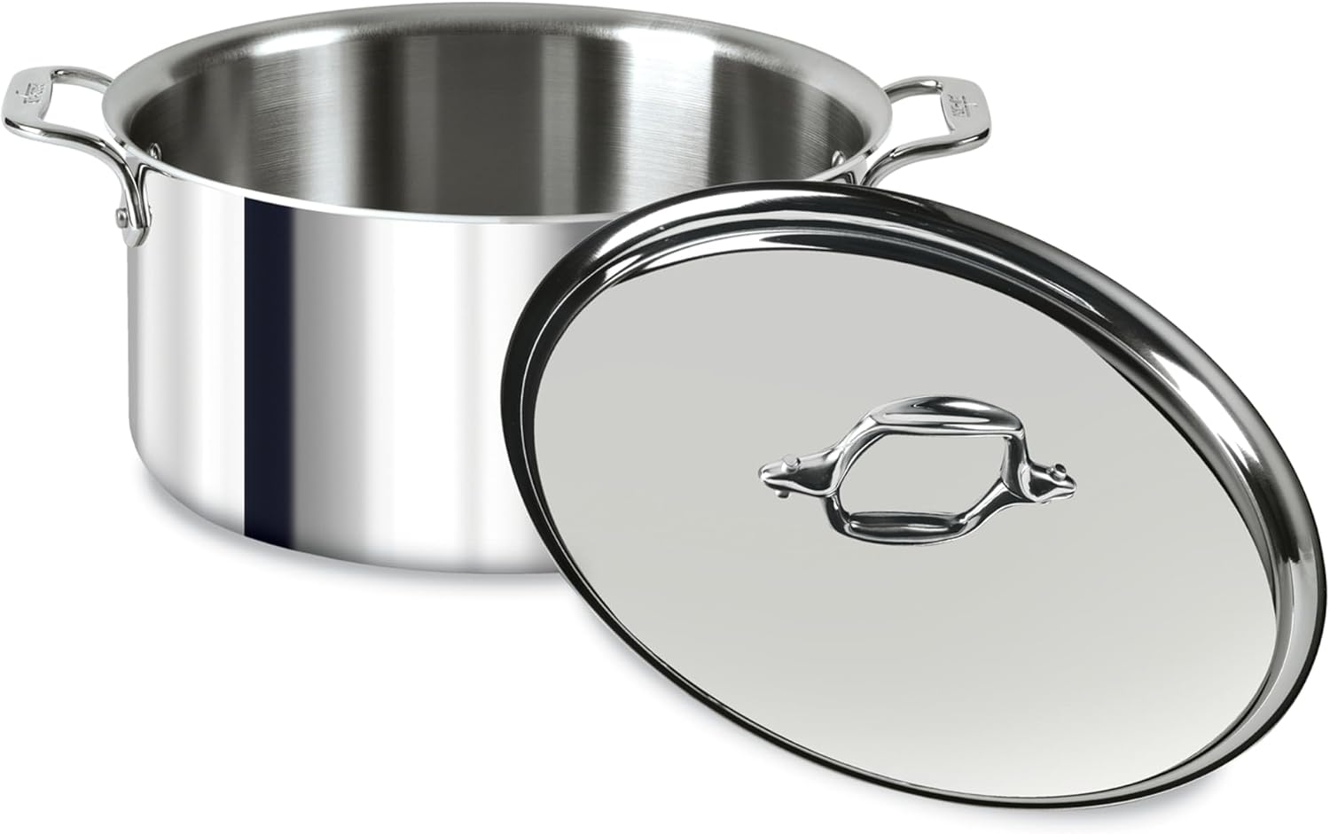 All-Clad D3 3-Ply Stainless Steel Stockpot with Lid 8 Quart, Induction, Oven Broiler Safe 600F, Silver