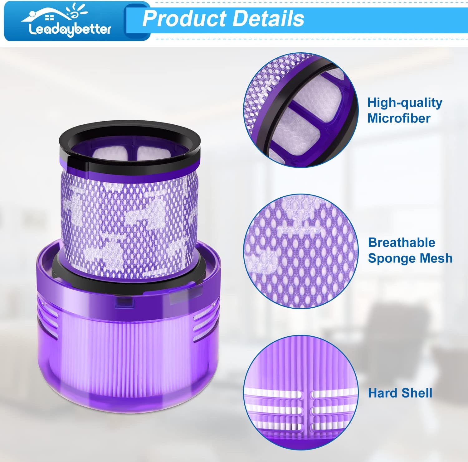 Filter Replacement Compatible with Dyson V11 V15 SV14 SV15 SV17 SV28 Animal Extra Torque Drive Complete, SV22 SV47 Detect Submarine Vacuum, Compare to Part 970013-02