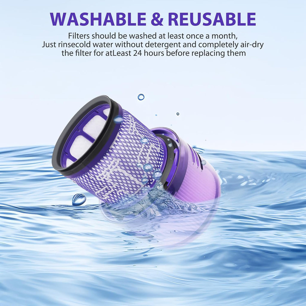 2 Pack Vacuum Filters Replacement Parts Compatible with Dyson V11 Origin V11 Torque Drive V11 Animal V11 Complete V11 Extra V15 Detect V15s Detect Submarine Vacuums, Compare to Part 970013-02